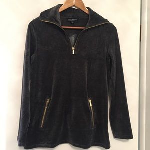 NWT Velour half zip pullover
